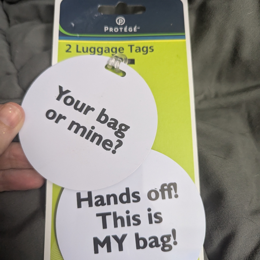 Black and White Funny Sassy Travel Luggage Tags NWT
